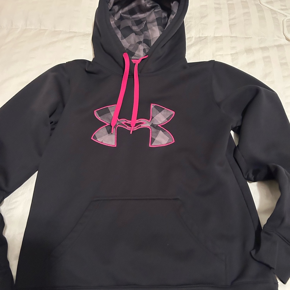 Under Armour Charcoal Hoodie with Pink Accents